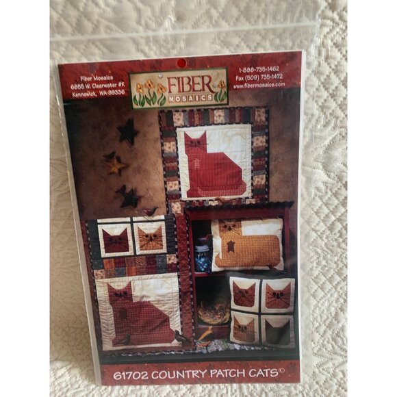 Fiber Mosaics Country Patch Cats Quilt Sewing Pattern 61702 - Picture 3 of 3
